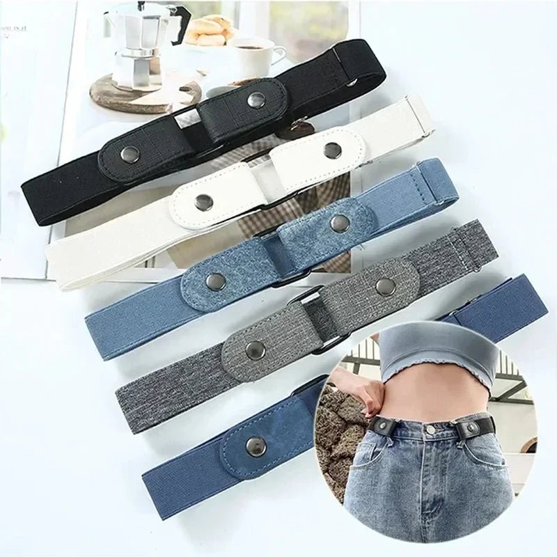 2024 Canvas Adjustable Elastic Waist Band Invisible Belt Buckle-Free Belts for Women Men Jean Pants Dress No Buckle Easy To Wear - Corkscrew Kid