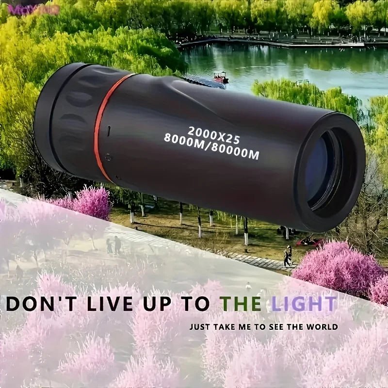 2025 2000X25 HD Monocular Telescope, Compact Portable for Travel, Hiking, Fishing, Camping, Stargazing, Concerts & Bird Watching - Corkscrew Kid
