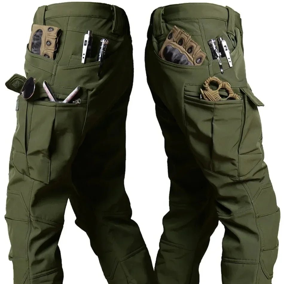 2026 Men Winter Waterproof Climbing SkiingTrekking Fleece Fishing Tactical Sharkskin Cargo Pants Jackets Camping Hiking Trousers - Corkscrew Kid