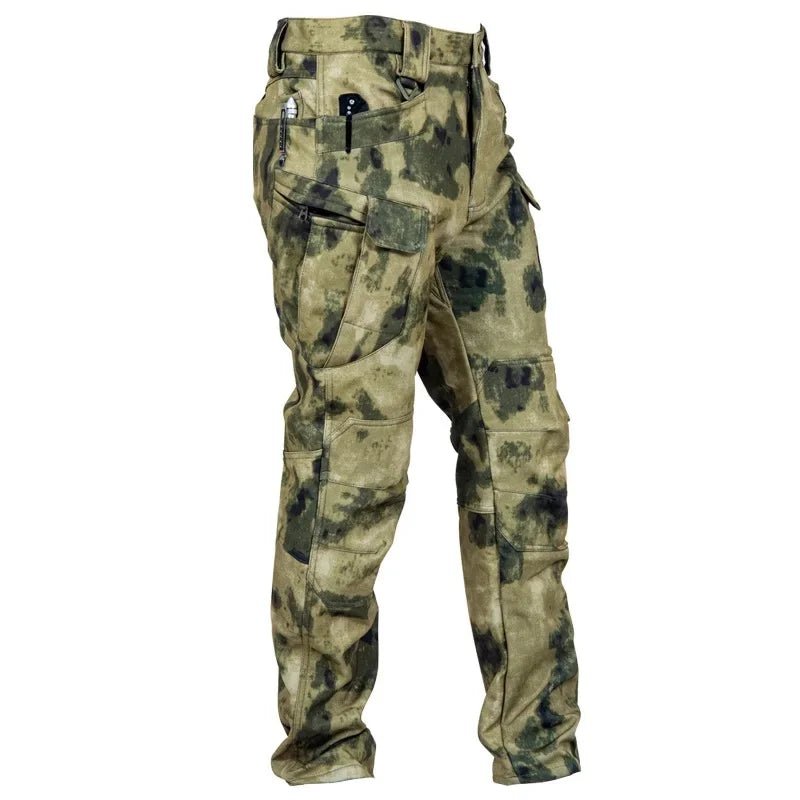 2026 Men Winter Waterproof Climbing SkiingTrekking Fleece Fishing Tactical Sharkskin Cargo Pants Jackets Camping Hiking Trousers - Corkscrew Kid
