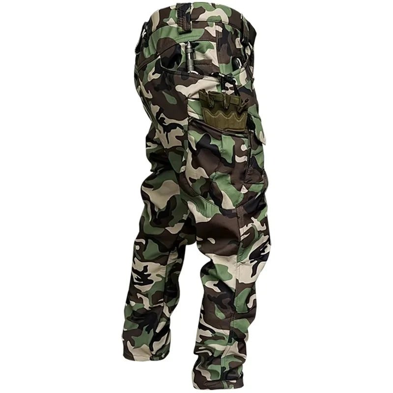 2026 Men Winter Waterproof Climbing SkiingTrekking Fleece Fishing Tactical Sharkskin Cargo Pants Jackets Camping Hiking Trousers - Corkscrew Kid