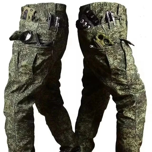 2026 Men Winter Waterproof Climbing SkiingTrekking Fleece Fishing Tactical Sharkskin Cargo Pants Jackets Camping Hiking Trousers - Corkscrew Kid