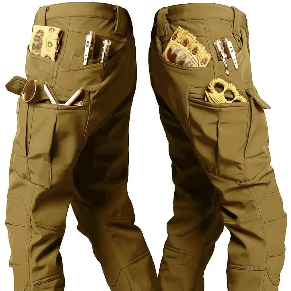 2026 Men Winter Waterproof Climbing SkiingTrekking Fleece Fishing Tactical Sharkskin Cargo Pants Jackets Camping Hiking Trousers - Corkscrew Kid