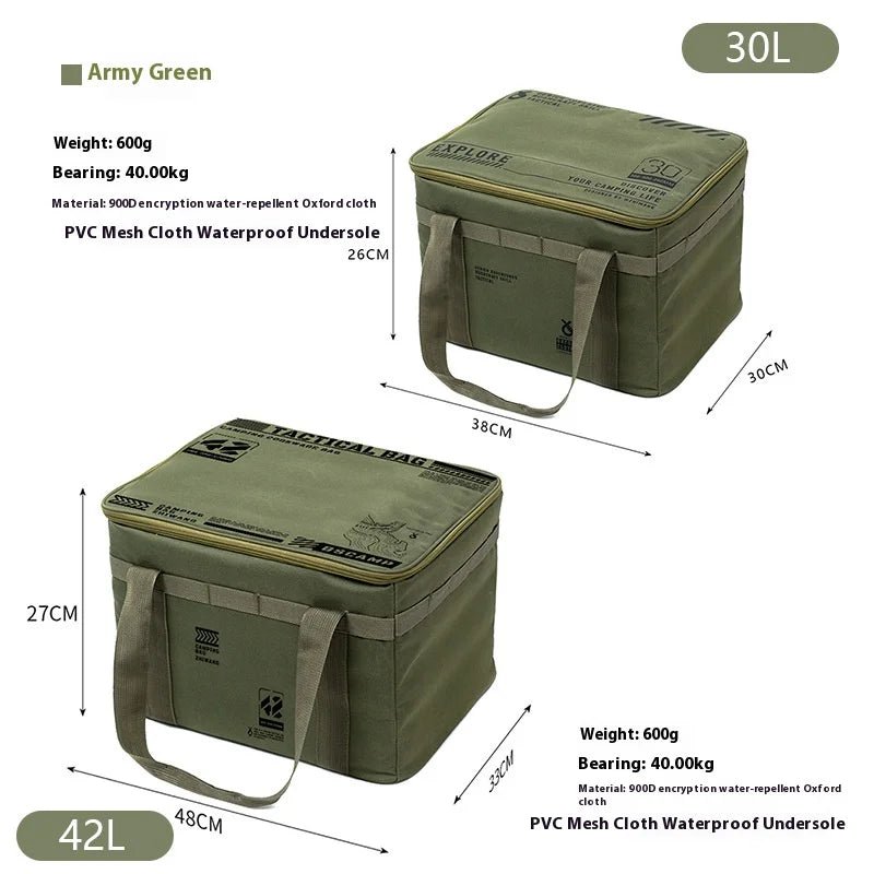 30-42L Tactical Camping Storage Bag Insulated Folding Box Waterproof Picnic Tableware Field Equipment Outdoor Gear Organizer - Corkscrew Kid