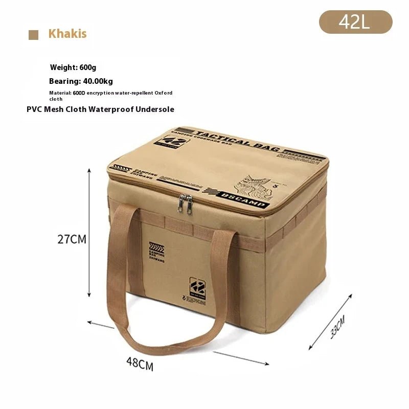 30-42L Tactical Camping Storage Bag Insulated Folding Box Waterproof Picnic Tableware Field Equipment Outdoor Gear Organizer - Corkscrew Kid