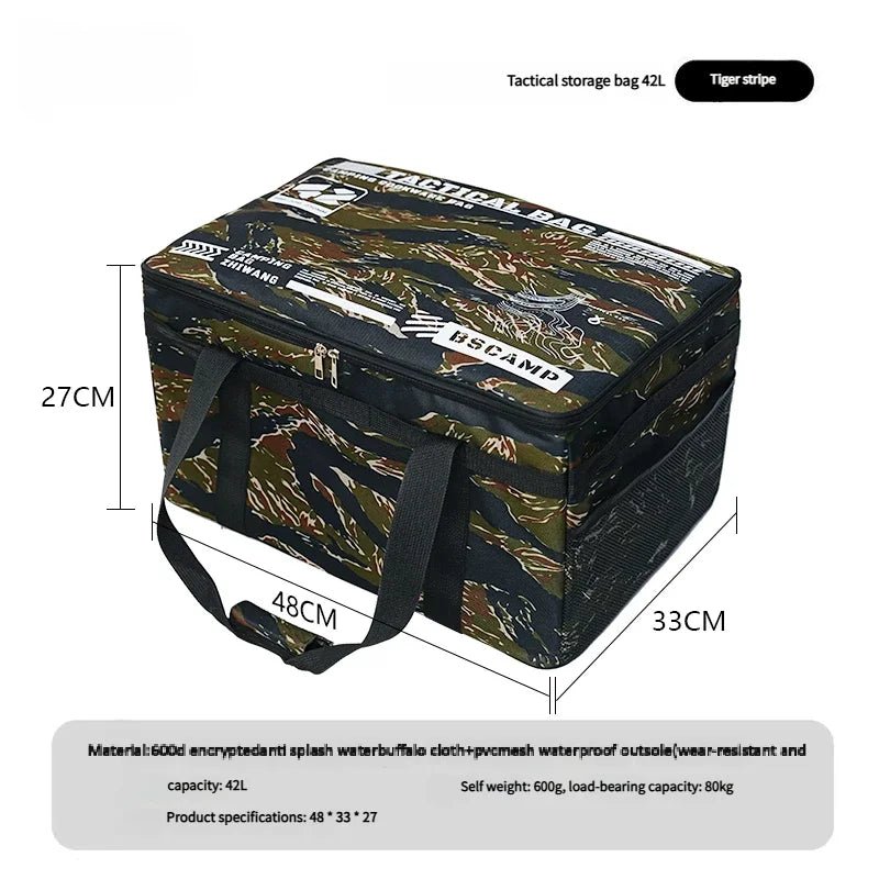30-42L Tactical Camping Storage Bag Insulated Folding Box Waterproof Picnic Tableware Field Equipment Outdoor Gear Organizer - Corkscrew Kid