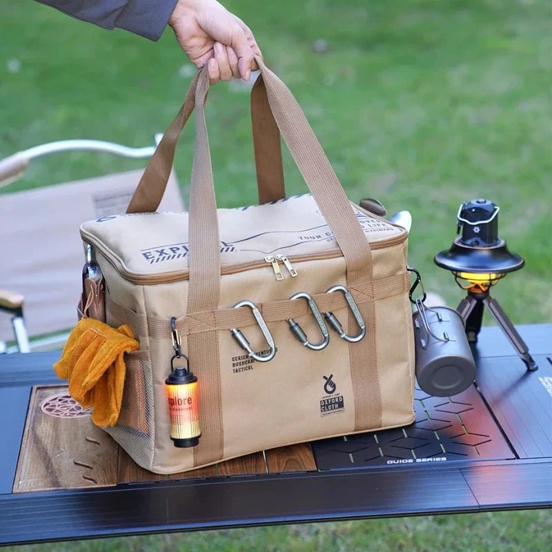 30-42L Tactical Camping Storage Bag Insulated Folding Box Waterproof Picnic Tableware Field Equipment Outdoor Gear Organizer - Corkscrew Kid