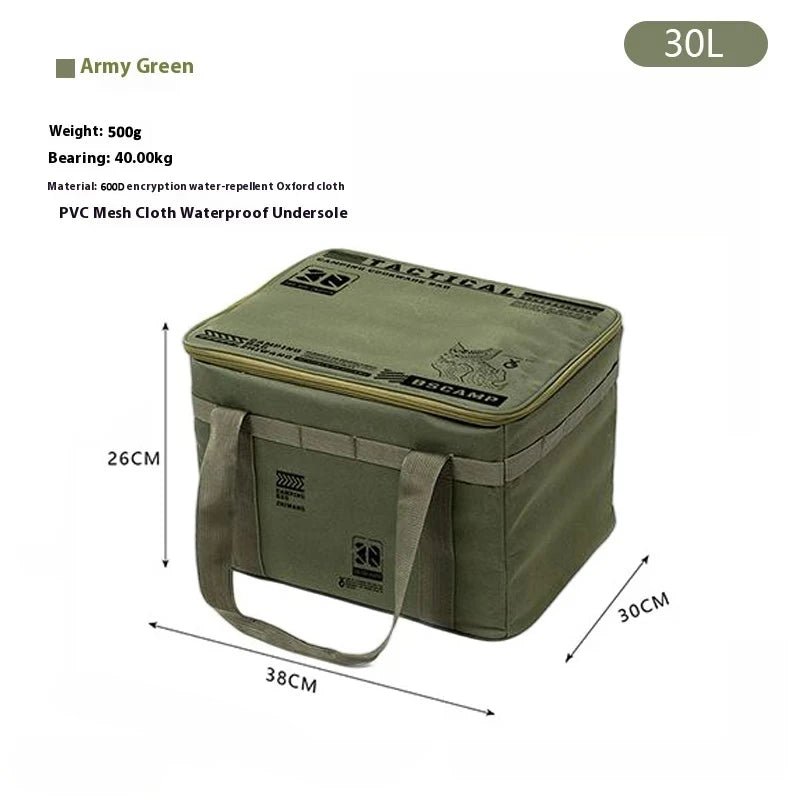 30-42L Tactical Camping Storage Bag Insulated Folding Box Waterproof Picnic Tableware Field Equipment Outdoor Gear Organizer - Corkscrew Kid