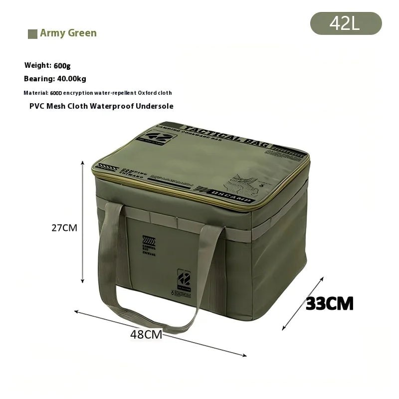 30-42L Tactical Camping Storage Bag Insulated Folding Box Waterproof Picnic Tableware Field Equipment Outdoor Gear Organizer - Corkscrew Kid