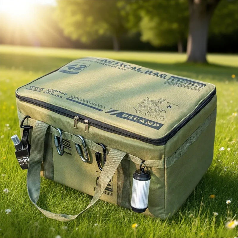 30-42L Tactical Camping Storage Bag Insulated Folding Box Waterproof Picnic Tableware Field Equipment Outdoor Gear Organizer - Corkscrew Kid
