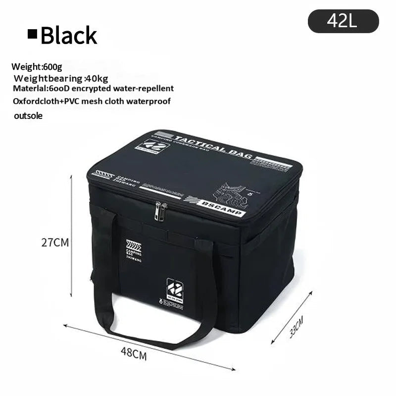 30-42L Tactical Camping Storage Bag Insulated Folding Box Waterproof Picnic Tableware Field Equipment Outdoor Gear Organizer - Corkscrew Kid