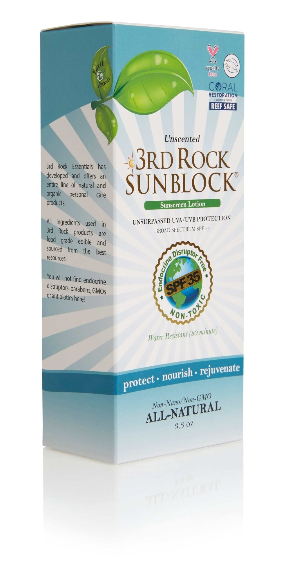 3rd Rock Sunblock® Sunscreen Lotion - Unscented - Zinc Oxide SPF 35 - Corkscrew Kid