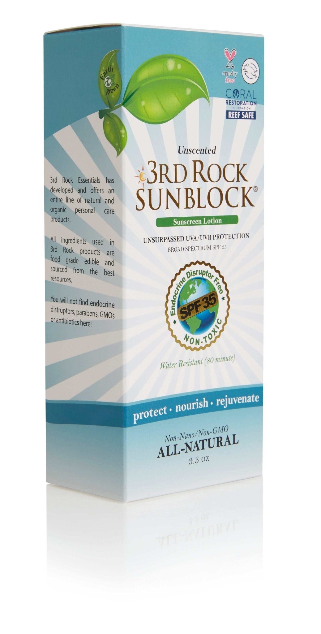 3rd Rock Sunblock® Sunscreen Lotion - Unscented - Zinc Oxide SPF 35 - Corkscrew Kid