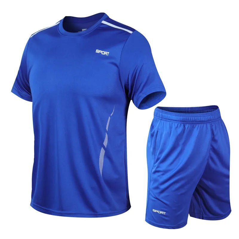 CHRLCK Men's Quick Drying Running Sets Breathable Hiking Fishing T-Shirt Short Soft Elasticity Gym Fitness Suits Outdoor Sports - Corkscrew Kid