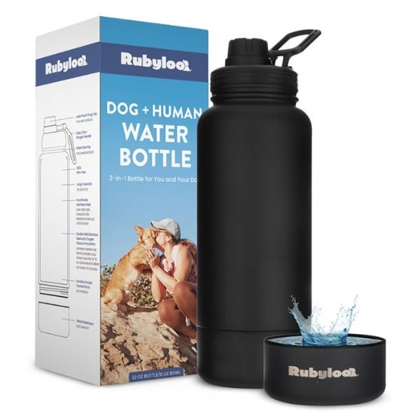 Dog + Human Water Bottle with Detachable Dog Bowl - Corkscrew Kid