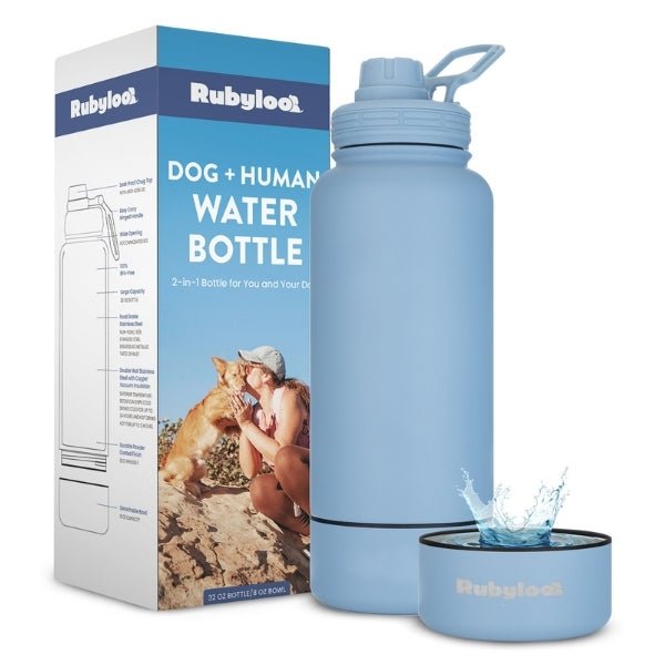 Dog + Human Water Bottle with Detachable Dog Bowl - Corkscrew Kid