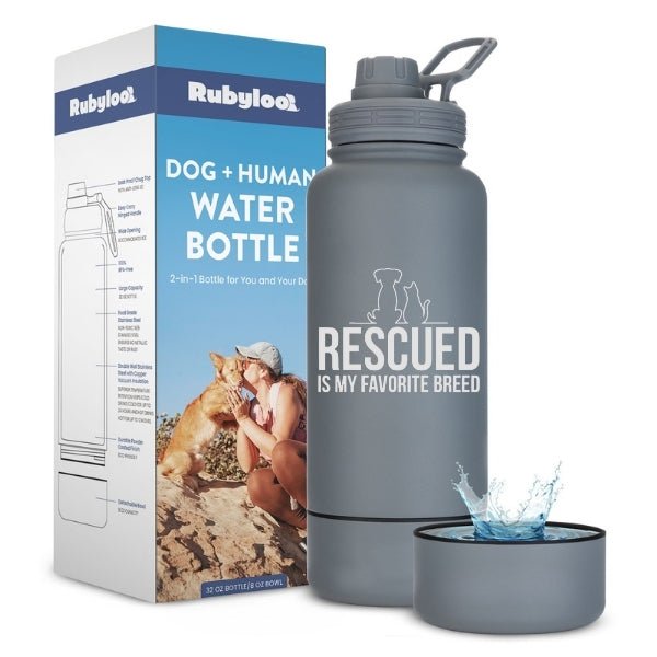 Dog + Human Water Bottle with Detachable Dog Bowl - Corkscrew Kid
