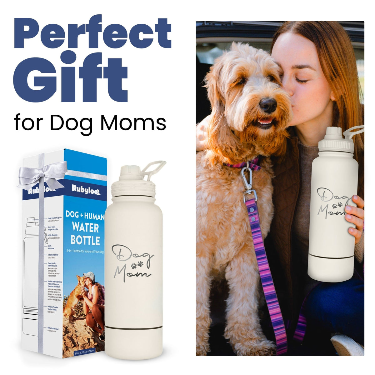 Dog + Human Water Bottle with Detachable Dog Bowl - Corkscrew Kid