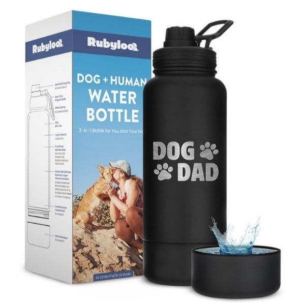 Dog + Human Water Bottle with Detachable Dog Bowl - Corkscrew Kid