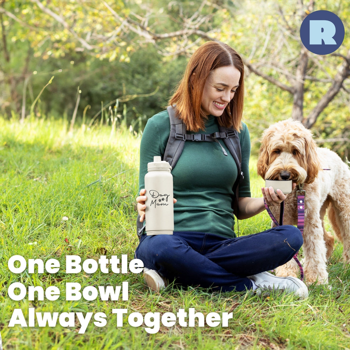 Dog + Human Water Bottle with Detachable Dog Bowl - Corkscrew Kid