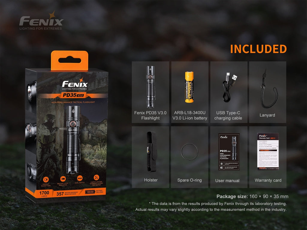 Fenix PD35 V3.0 Everyday Carry Flashlight - 1700 Lumens - Corkscrew Kid