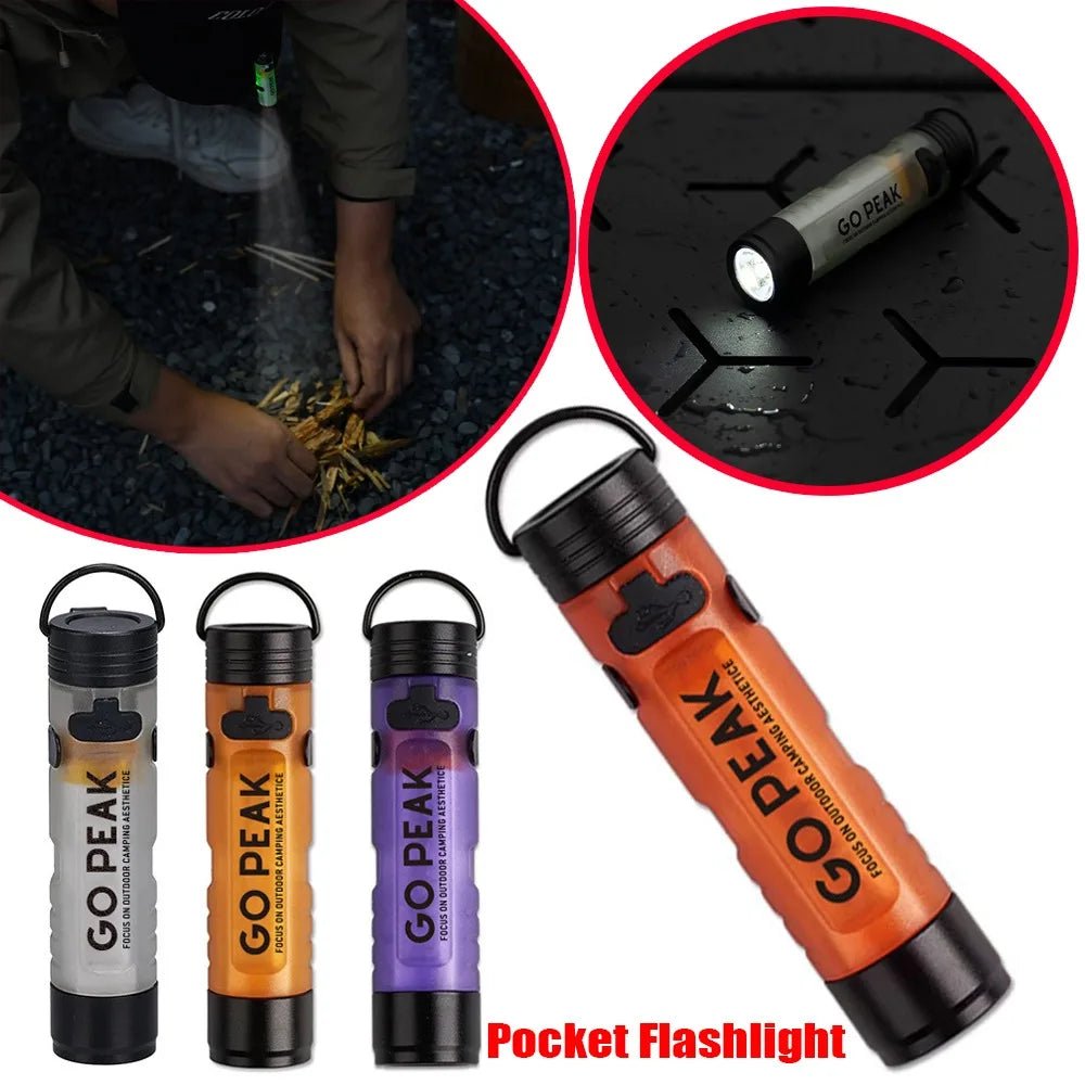 Gopeak Mini Pocket LED Flashlight USB Rechargeable Torch Keychain Clip Cap Light Long Endurance Emergency Hiking Camping Outdoor - Corkscrew Kid