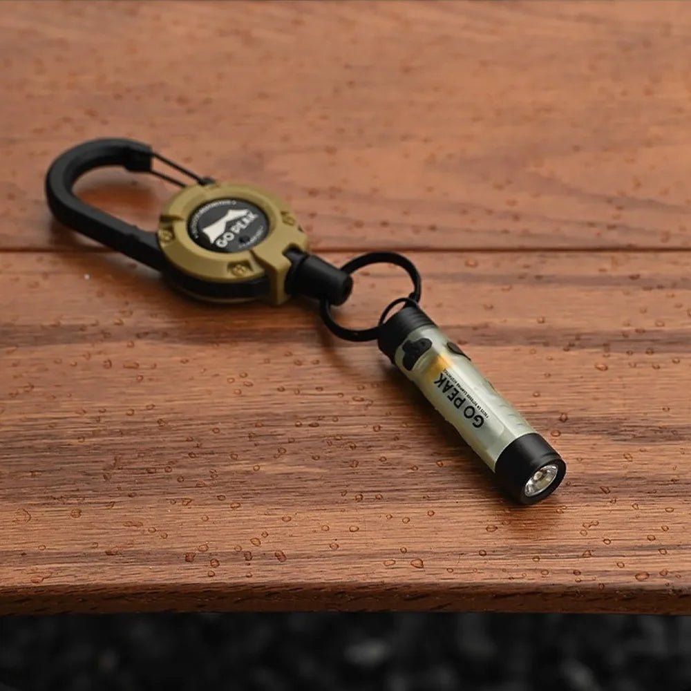 Gopeak Mini Pocket LED Flashlight USB Rechargeable Torch Keychain Clip Cap Light Long Endurance Emergency Hiking Camping Outdoor - Corkscrew Kid