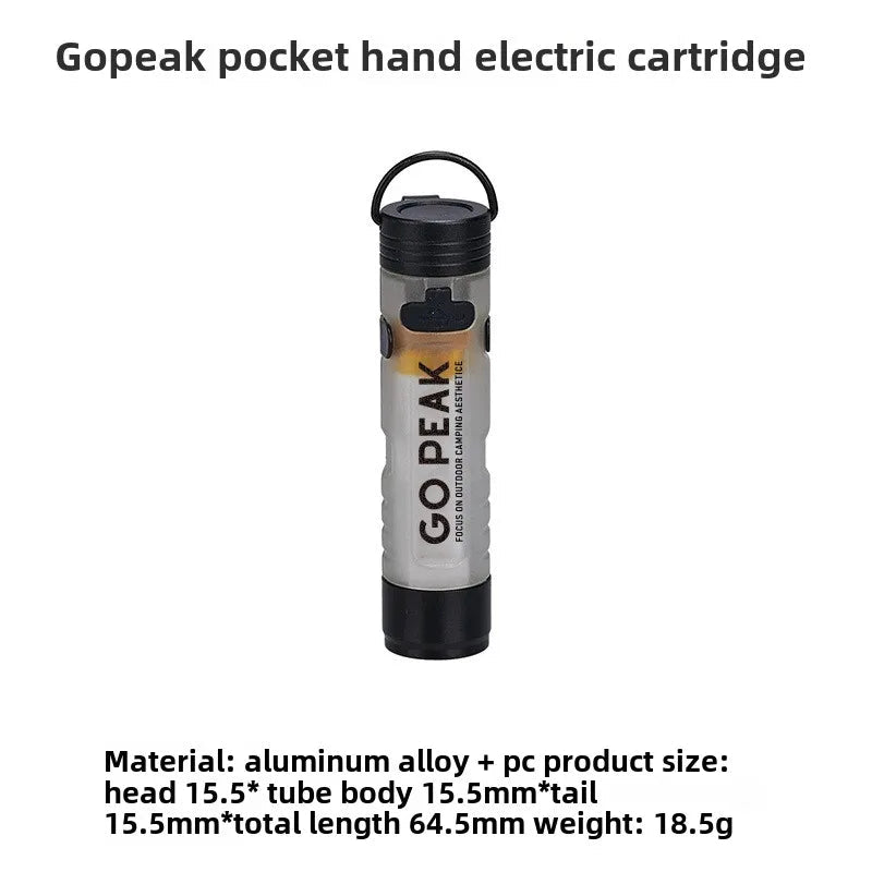 Gopeak Mini Pocket LED Flashlight USB Rechargeable Torch Keychain Clip Cap Light Long Endurance Emergency Hiking Camping Outdoor - Corkscrew Kid