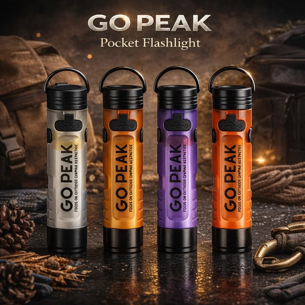 Gopeak Mini Pocket LED Flashlight USB Rechargeable Torch Keychain Clip Cap Light Long Endurance Emergency Hiking Camping Outdoor - Corkscrew Kid