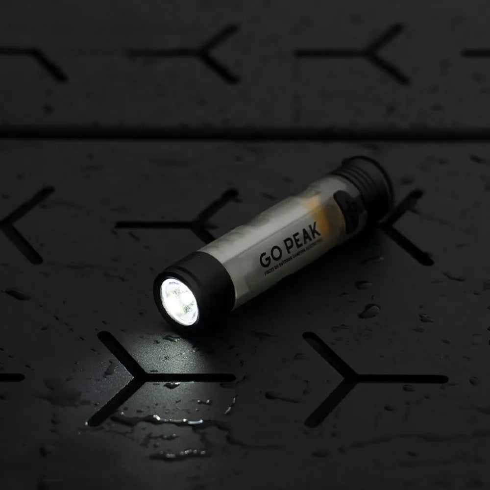Gopeak Mini Pocket LED Flashlight USB Rechargeable Torch Keychain Clip Cap Light Long Endurance Emergency Hiking Camping Outdoor - Corkscrew Kid