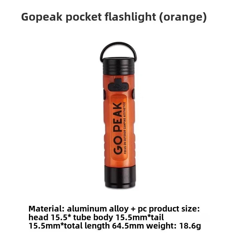 Gopeak Mini Pocket LED Flashlight USB Rechargeable Torch Keychain Clip Cap Light Long Endurance Emergency Hiking Camping Outdoor - Corkscrew Kid