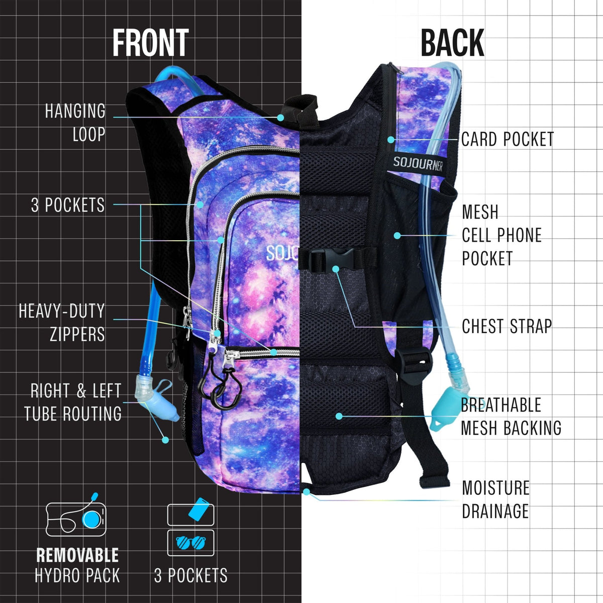 Hydration Pack Backpack (Medium) - Corkscrew Kid