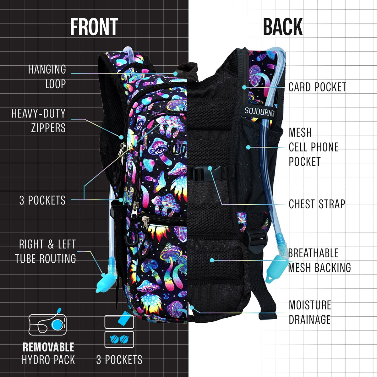 Hydration Pack Backpack (Medium) - Corkscrew Kid
