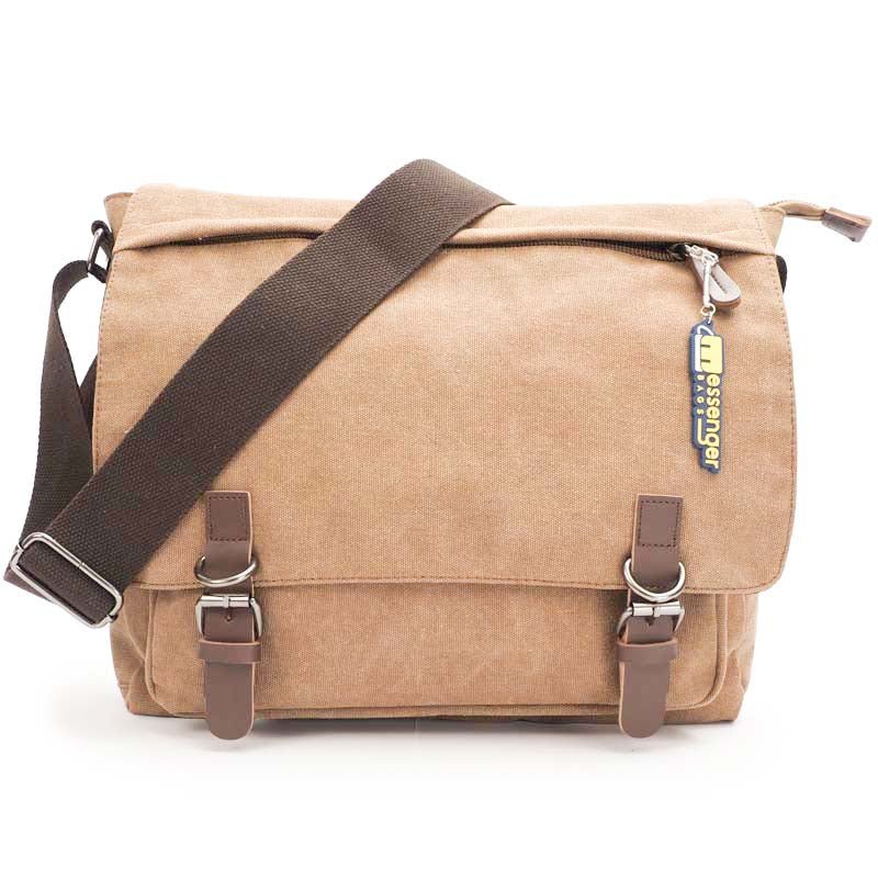Large Waxed Canvas Messenger Bag - Corkscrew Kid