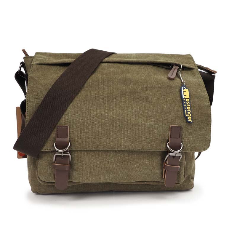 Large Waxed Canvas Messenger Bag - Corkscrew Kid
