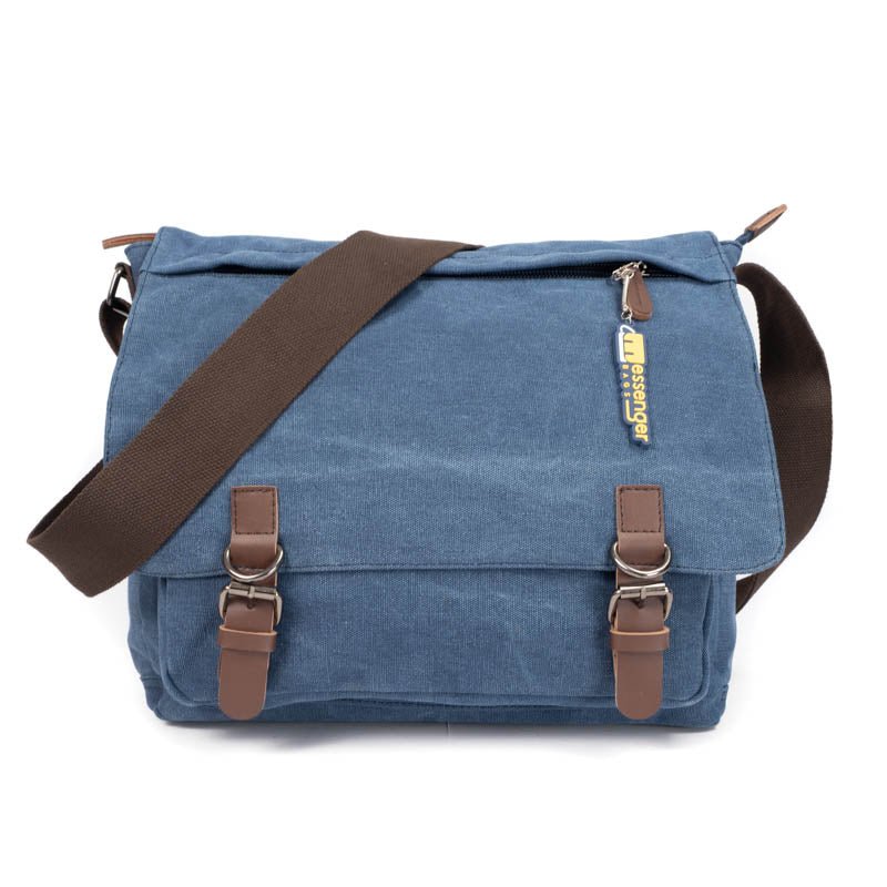 Large Waxed Canvas Messenger Bag - Corkscrew Kid