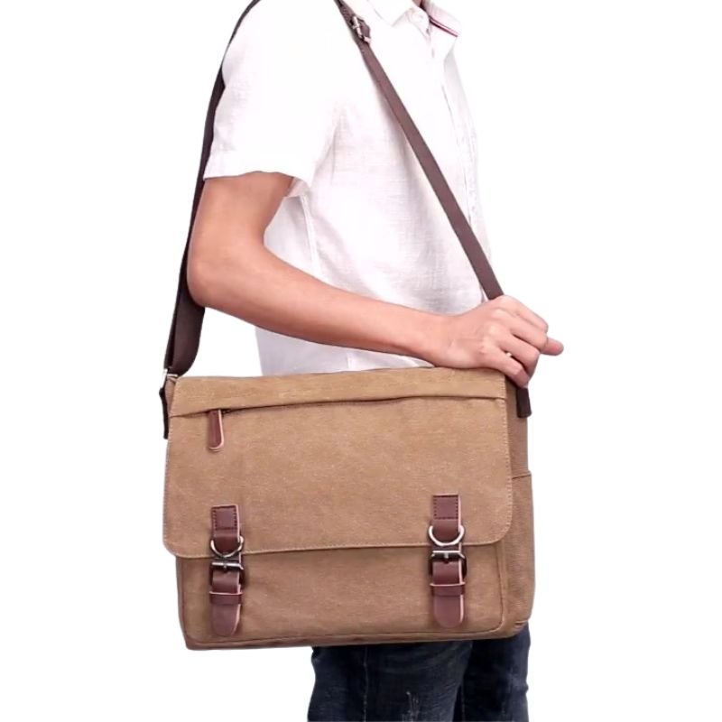 Large Waxed Canvas Messenger Bag - Corkscrew Kid