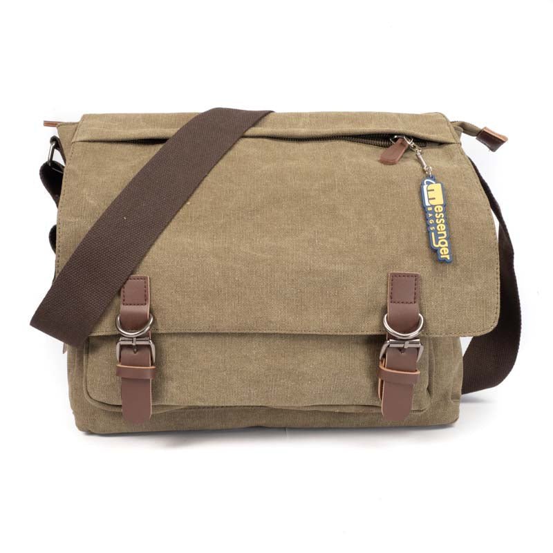 Large Waxed Canvas Messenger Bag - Corkscrew Kid