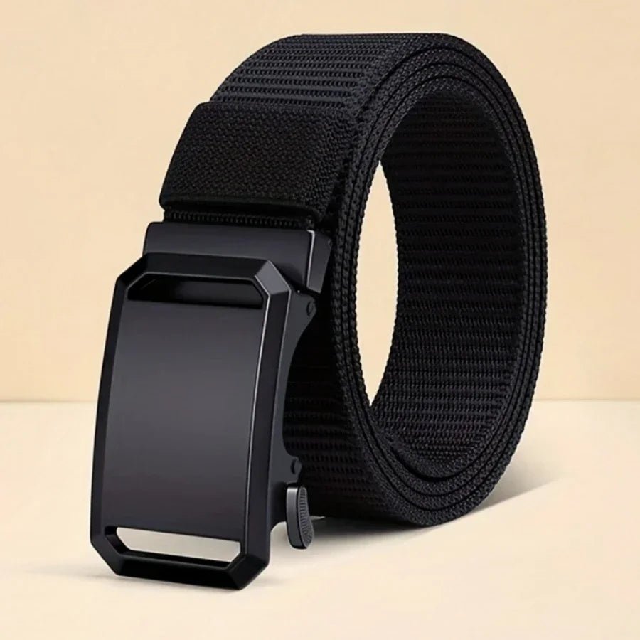 New Automatic Buckle Belt, Canvas Tactical Workwear Casual Outdoor Military Training Pants Belt For Men - Corkscrew Kid