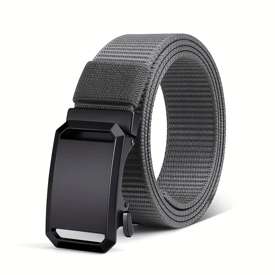New Automatic Buckle Belt, Canvas Tactical Workwear Casual Outdoor Military Training Pants Belt For Men - Corkscrew Kid