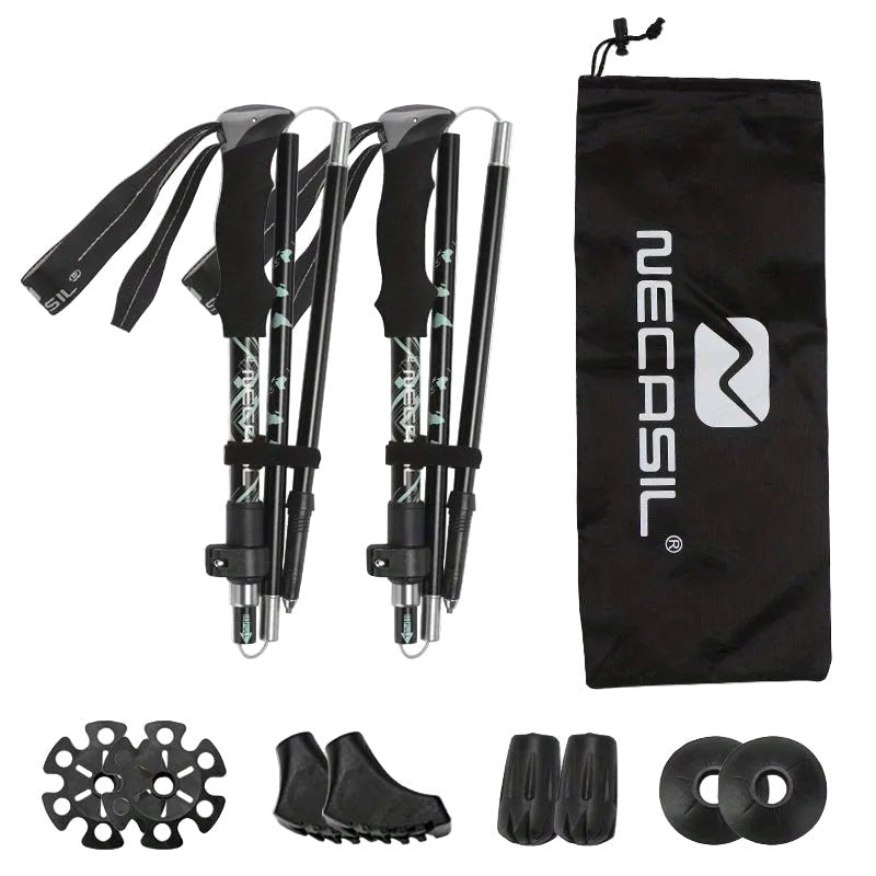 NNETM Aluminum Trekking Poles for Hiking - Corkscrew Kid