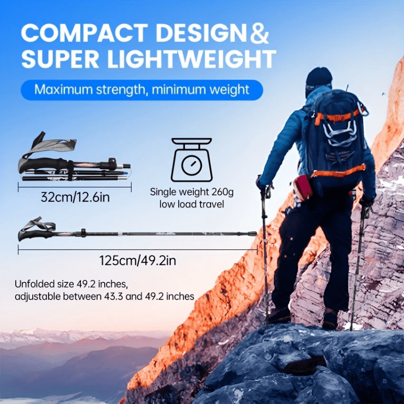 NNETM Aluminum Trekking Poles for Hiking - Corkscrew Kid