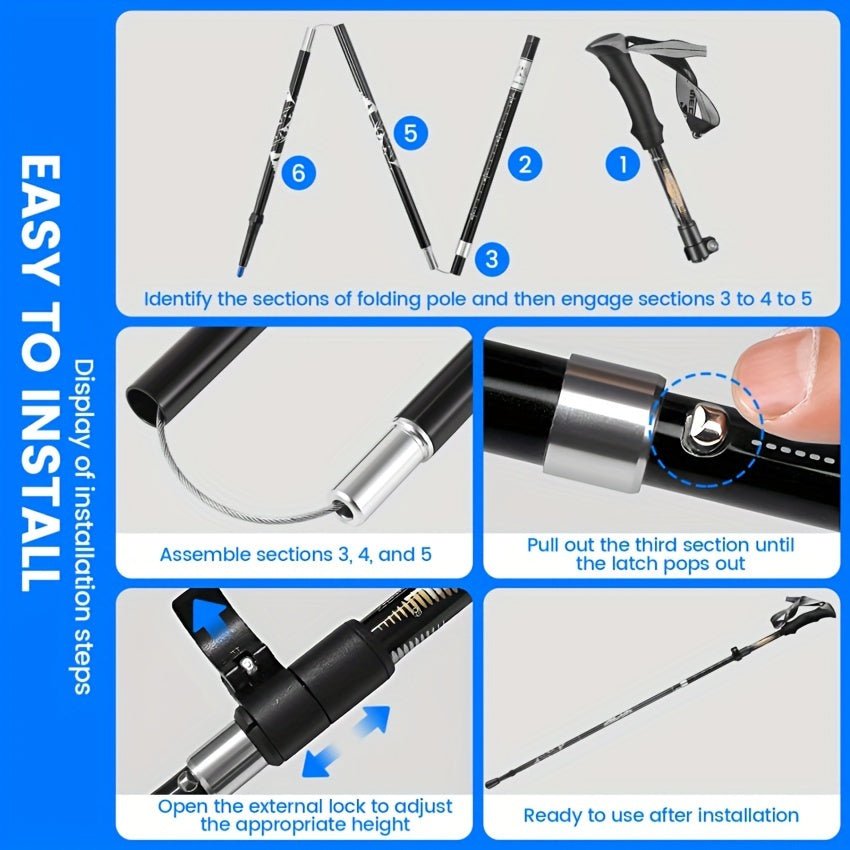 NNETM Aluminum Trekking Poles for Hiking - Corkscrew Kid