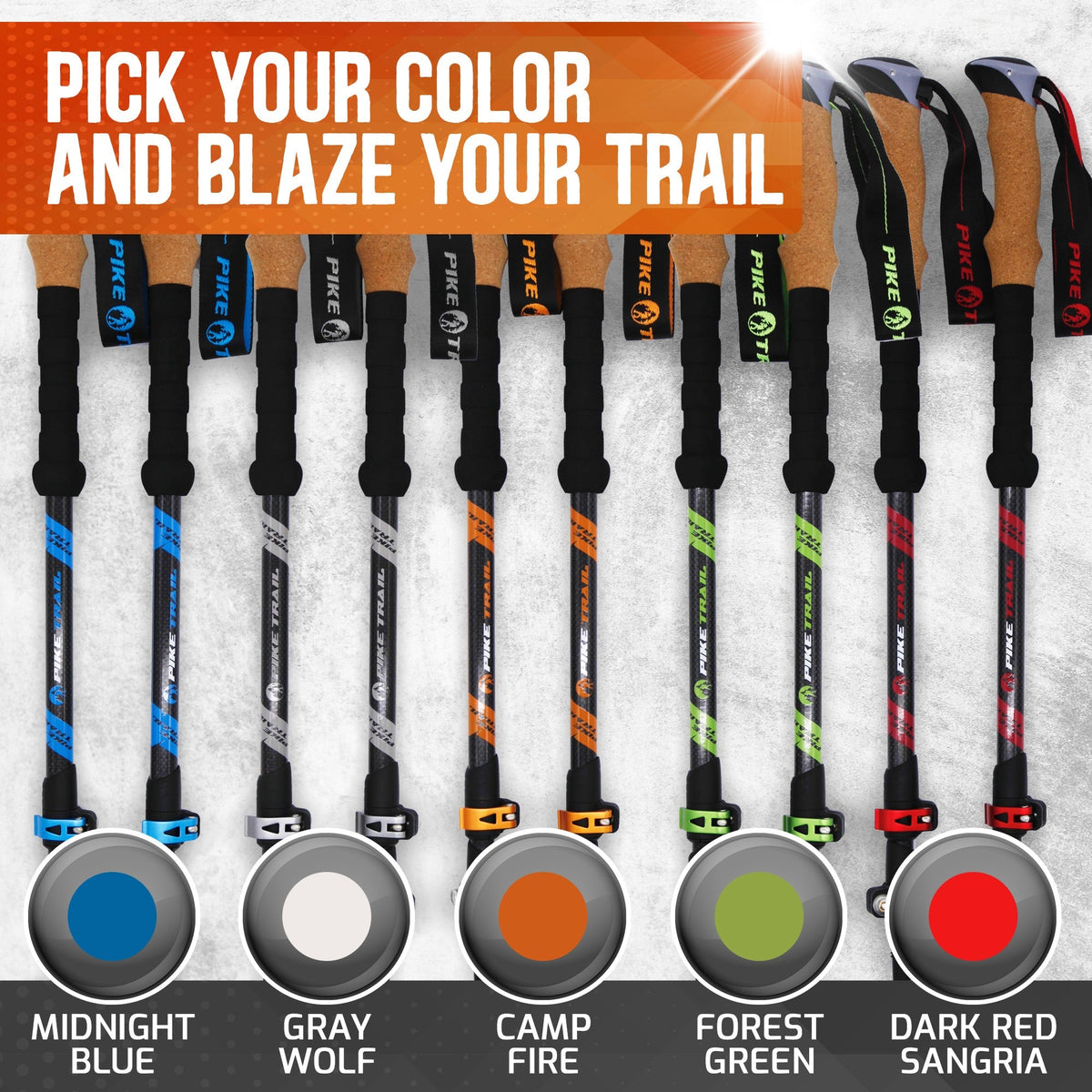 Pike Trail Carbon Fiber Trekking Poles – Lightweight, Adjustable Hiking Poles for Every Adventure - Corkscrew Kid