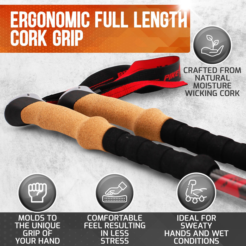 Pike Trail Carbon Fiber Trekking Poles – Lightweight, Adjustable Hiking Poles for Every Adventure - Corkscrew Kid