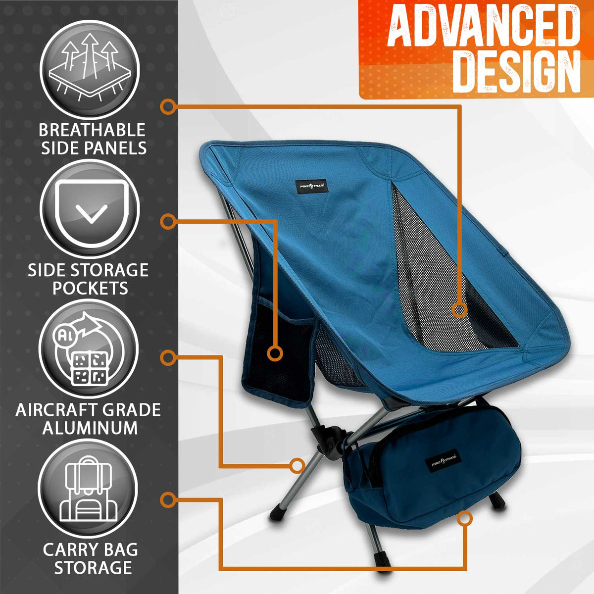 Pike Trail Ultralight Compact Outdoor Camping Tailgate Festival Beach Chair - Corkscrew Kid