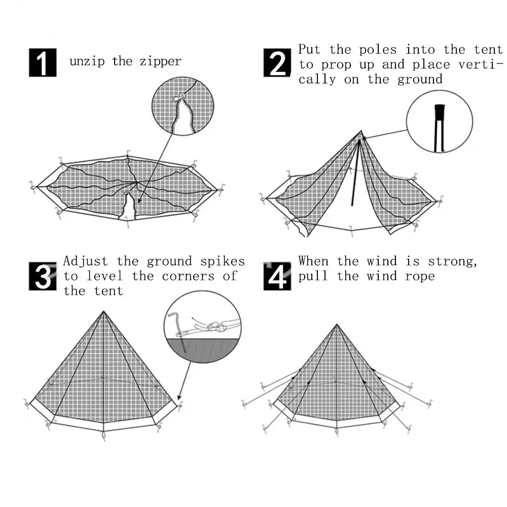 Pyramid Tent Outdoor Camping Tent - Corkscrew Kid