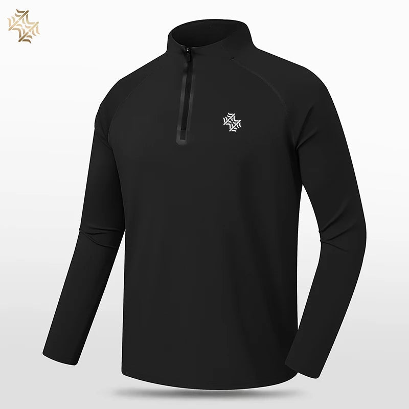 SBWL High quality Mens outdoor hiking golf running breathable Polo shirt Office casual Polo long-sleeved Sports base shirt Tops - Corkscrew Kid