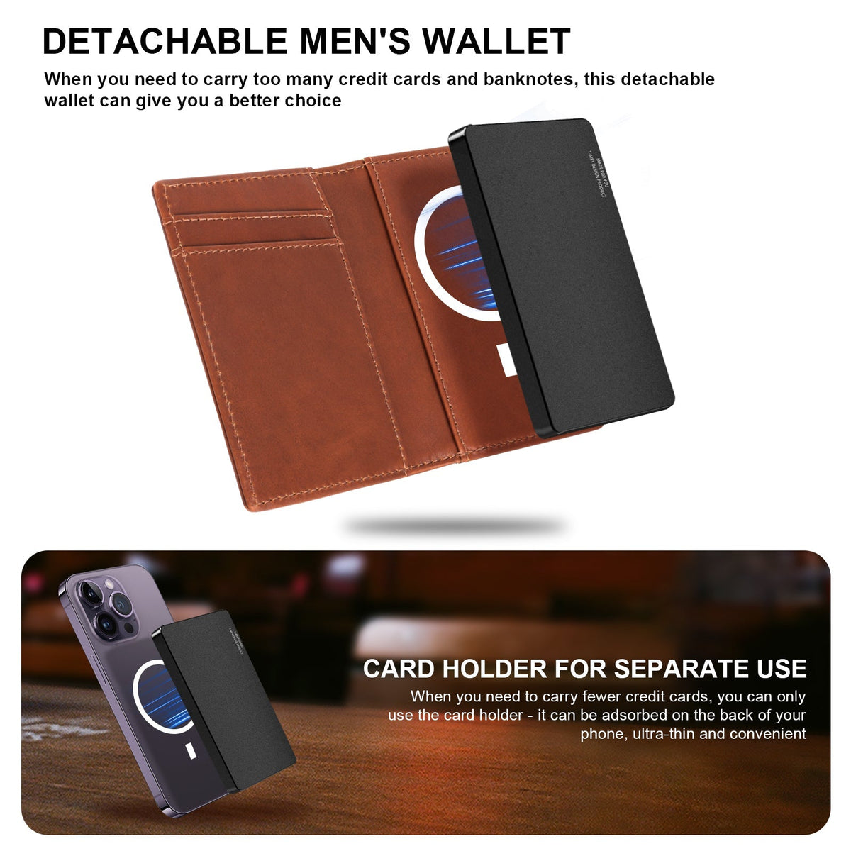 TOYFID Aluminum Alloy Wallet With Genuine Leather Cover Men's Billfolds - Corkscrew Kid