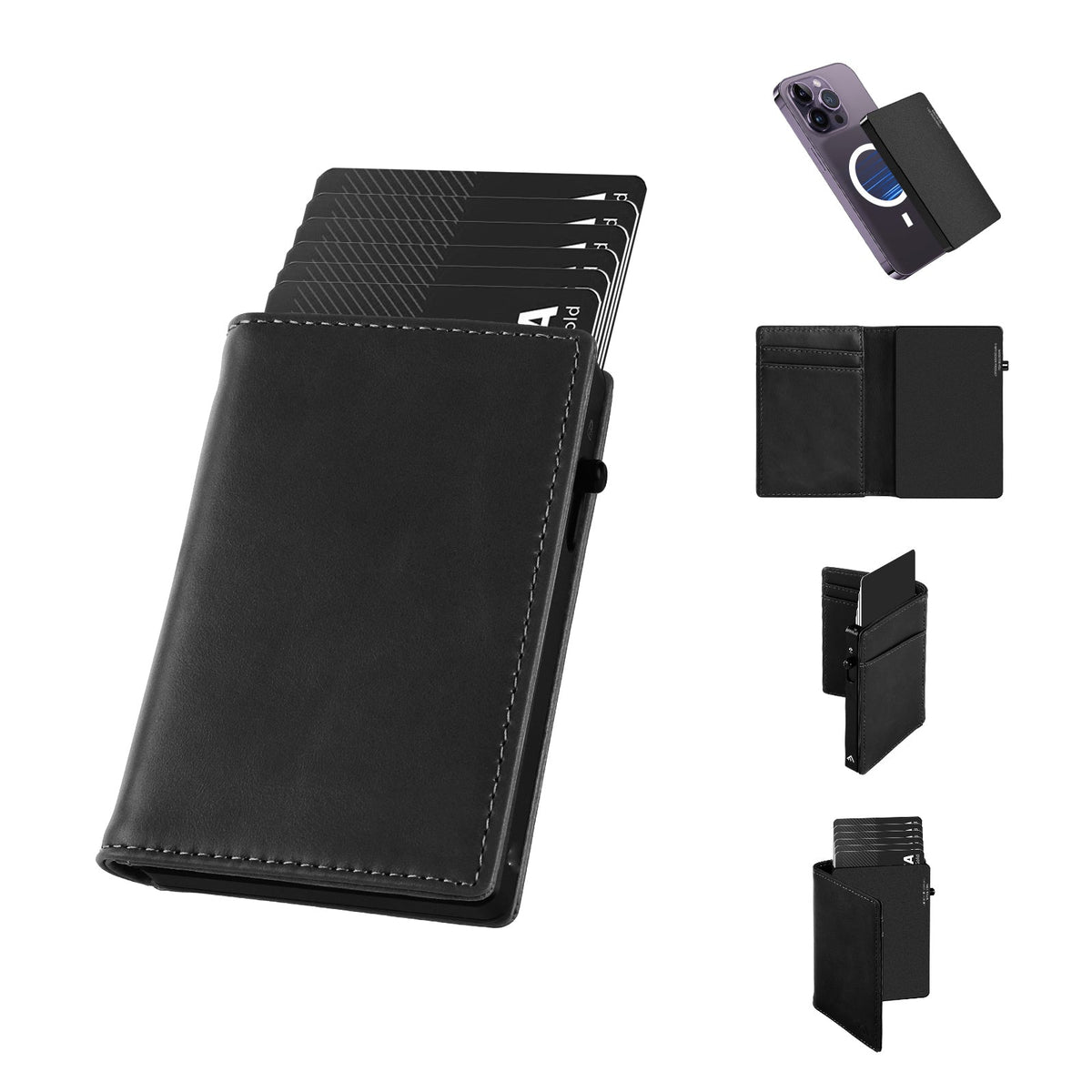 TOYFID Aluminum Alloy Wallet With Genuine Leather Cover Men's Billfolds - Corkscrew Kid
